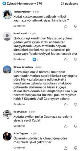 Xaçmazda narazılıq dalğası böyüyür – sakinlər Elnur Rzayev-dən gileylənir İDDİA