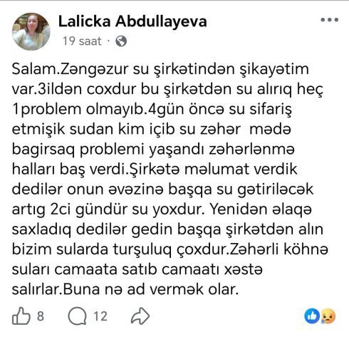 “Zəngəzur su” mədə-bağırsaq problemi yaradır – İddia