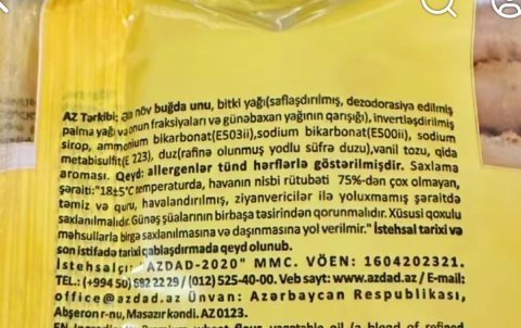 Bu peçenyelərin tərkibində zərərli əlavələr var? - FOTO